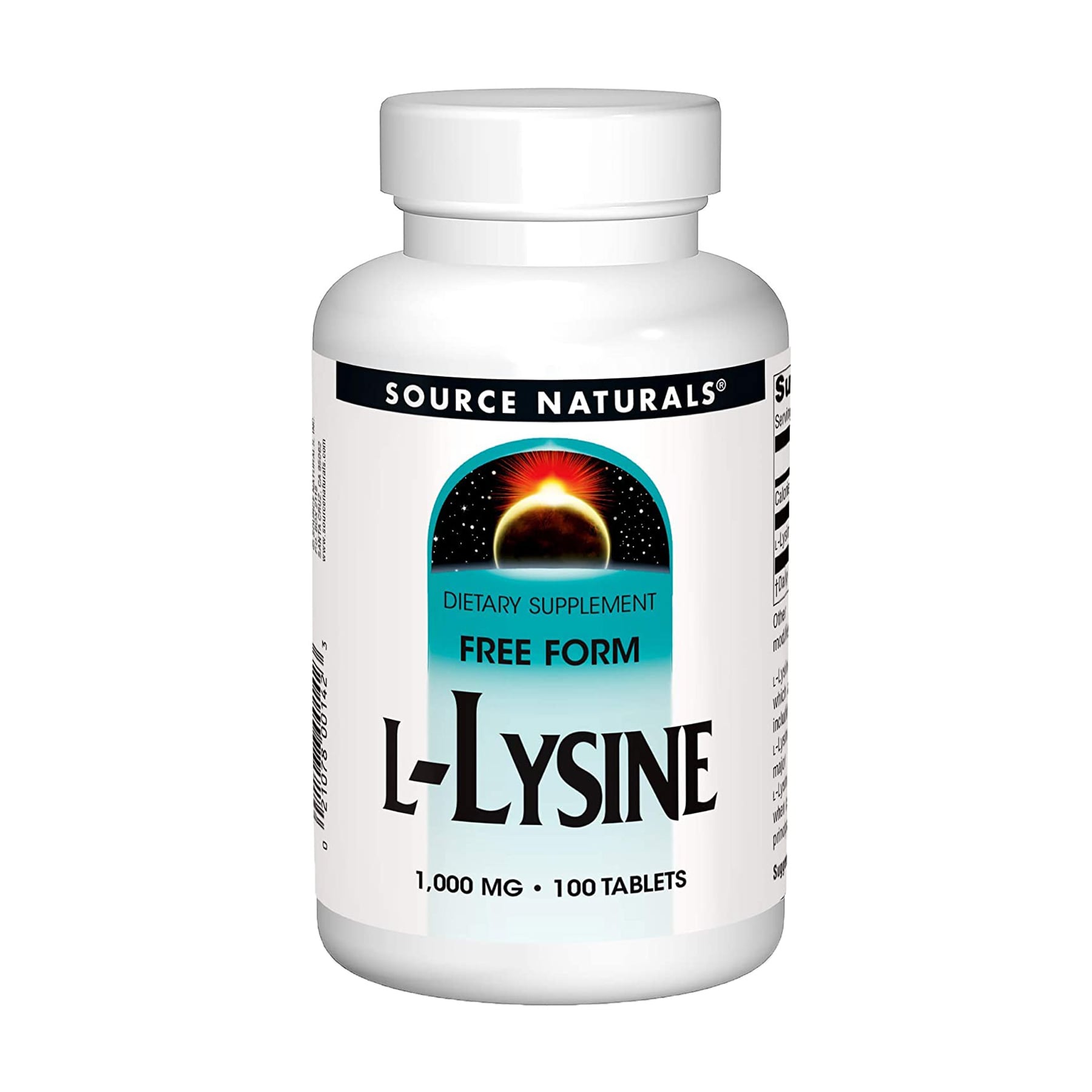 L-Лізин Source Naturals L-Lysine 1000 мг, 100 таблеток